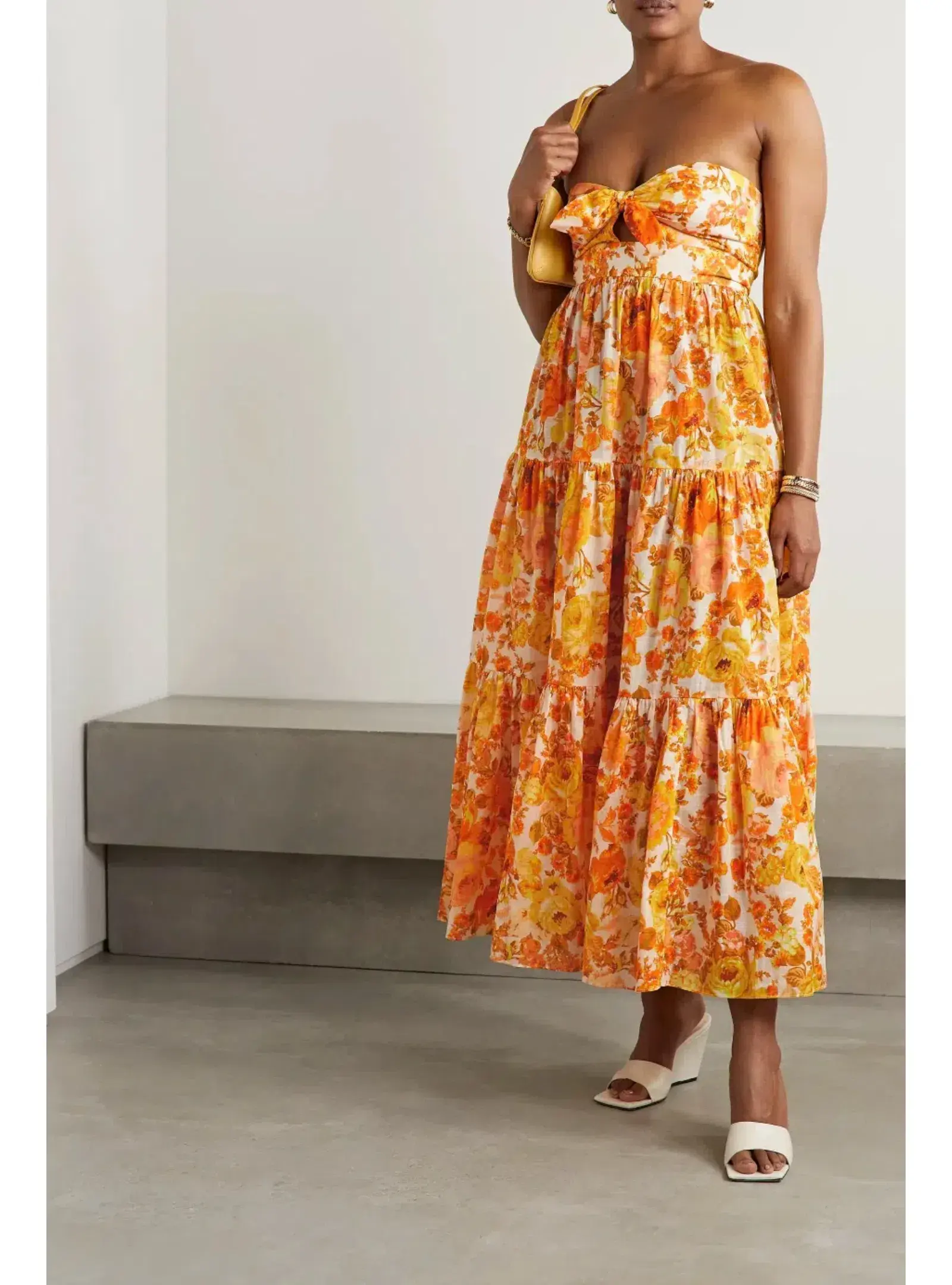 Zimmermann Raie Strapless Dress Citrus Ikat Size 0 / AU 8  - Image 1
