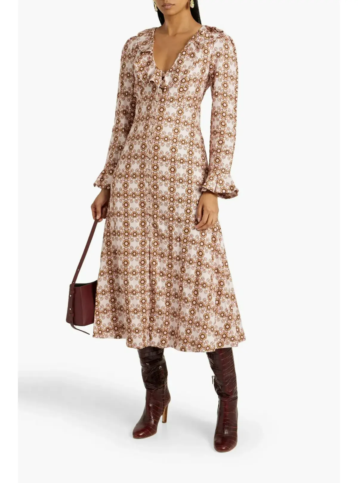 Zimmermann Daisy Midi Dress Pink Daisy Size 0 / AU 8  - Image 1