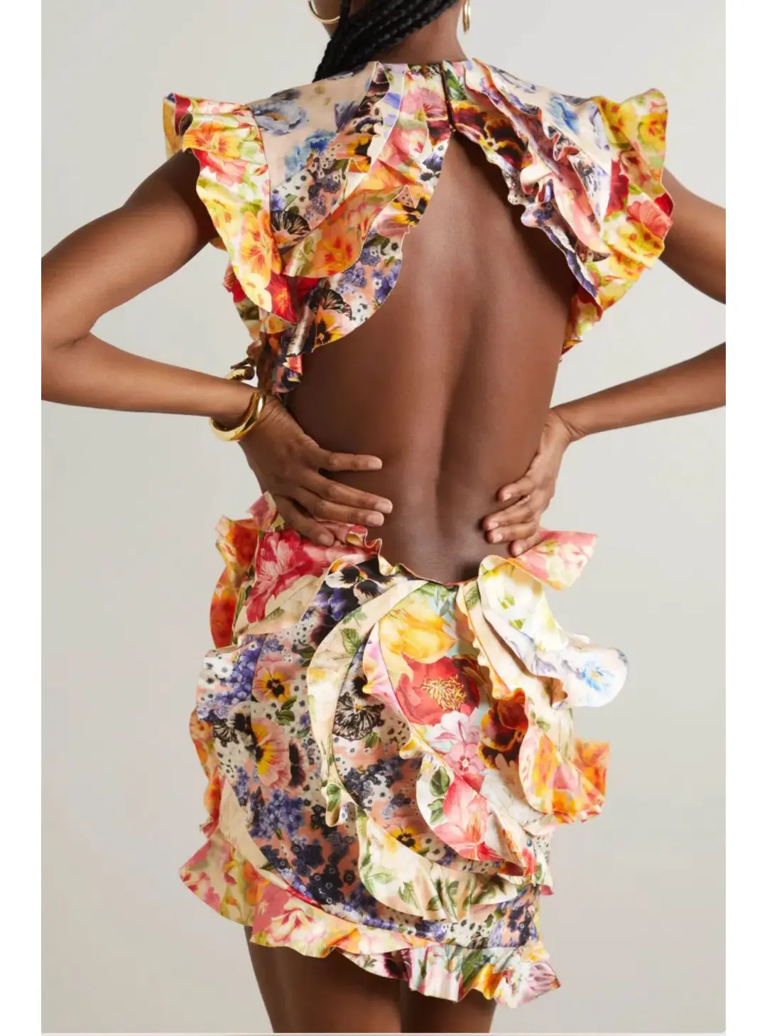 Zimmermann Wonderland Frill Mini Dress Patchwork Paisley Size 1 / AU 10 for rent on The Volte - main image