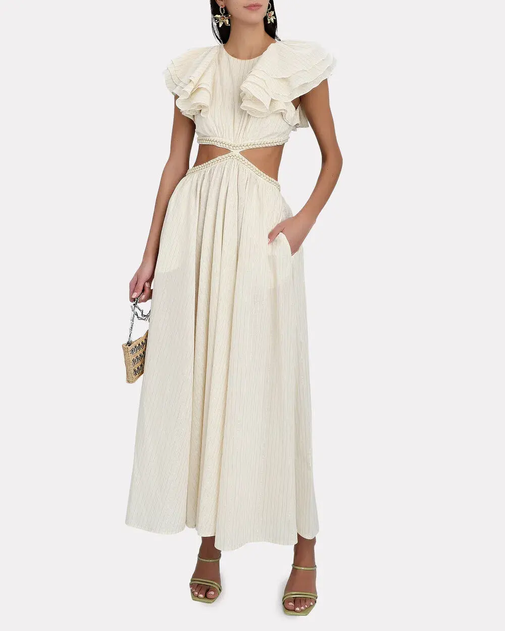 Zimmermann Anneke Cut Out Ruffle Dress Ivory Size 1 / AU 10  - Image 1