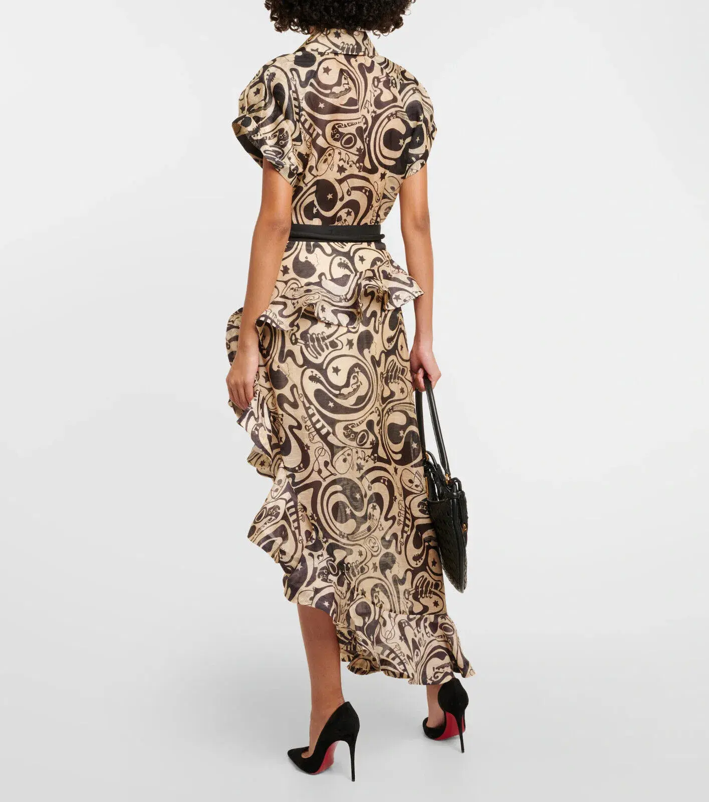 Zimmermann Black Tea Abstract Musical Matchmaker Waterfall Blouse & Skirt Set Size 0/8 AU - Image 2