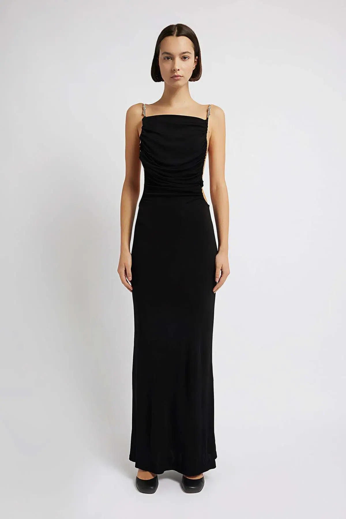 Christopher Esber Sculpted Strap Negative Space Cami Dress Black Size 12 AU - Image 1