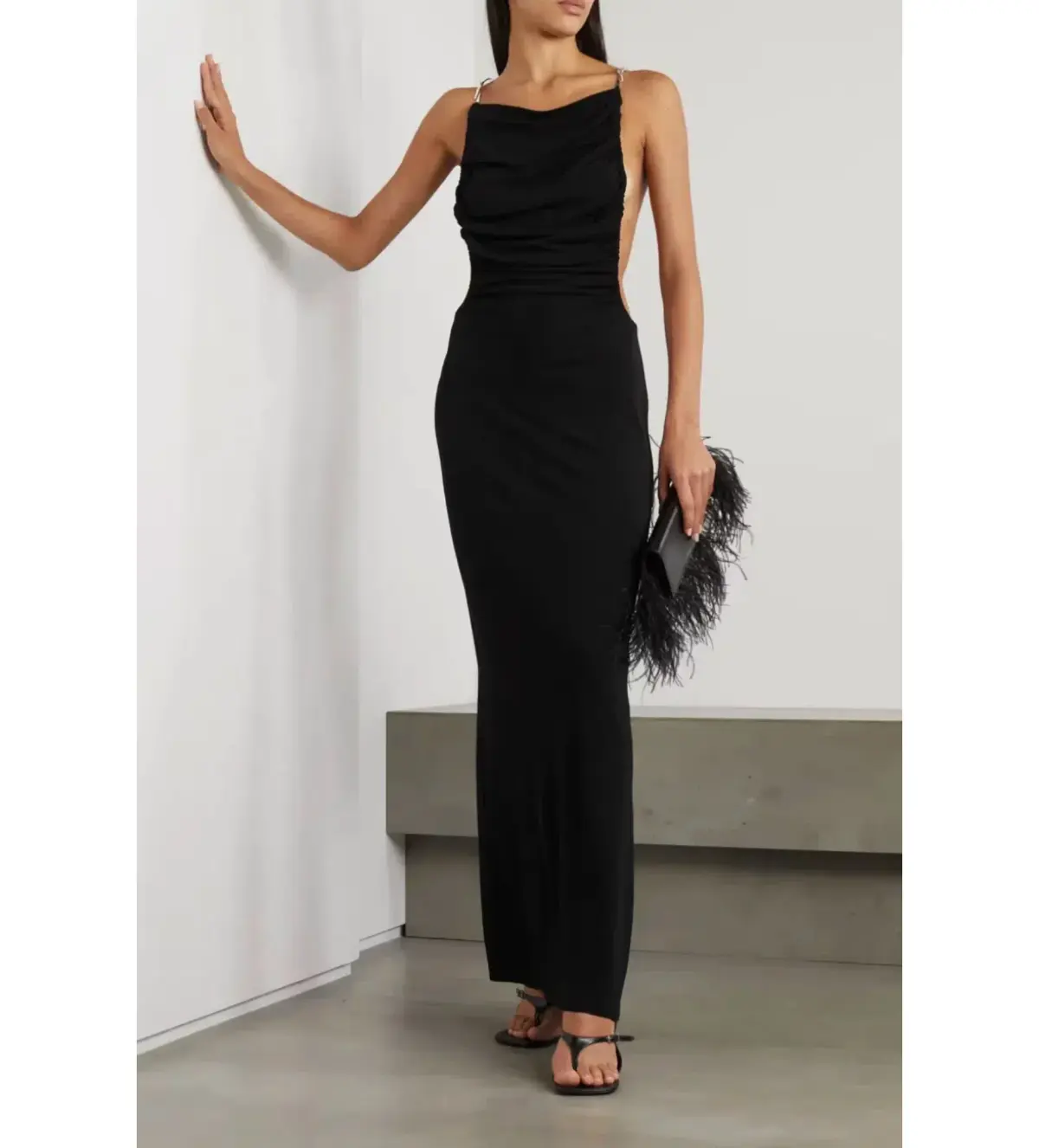 Christopher Esber Sculptured Strapped Ruched Dress Black Size 14 AU - Image 1