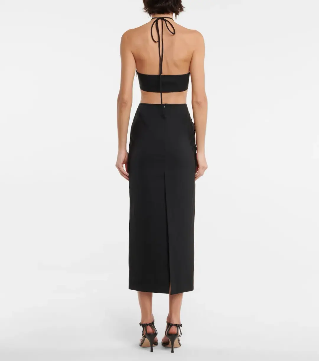 Christopher Esber  Disconnect Halter Tie Dress Black Size 14 AU for rent on The Volte - main image
