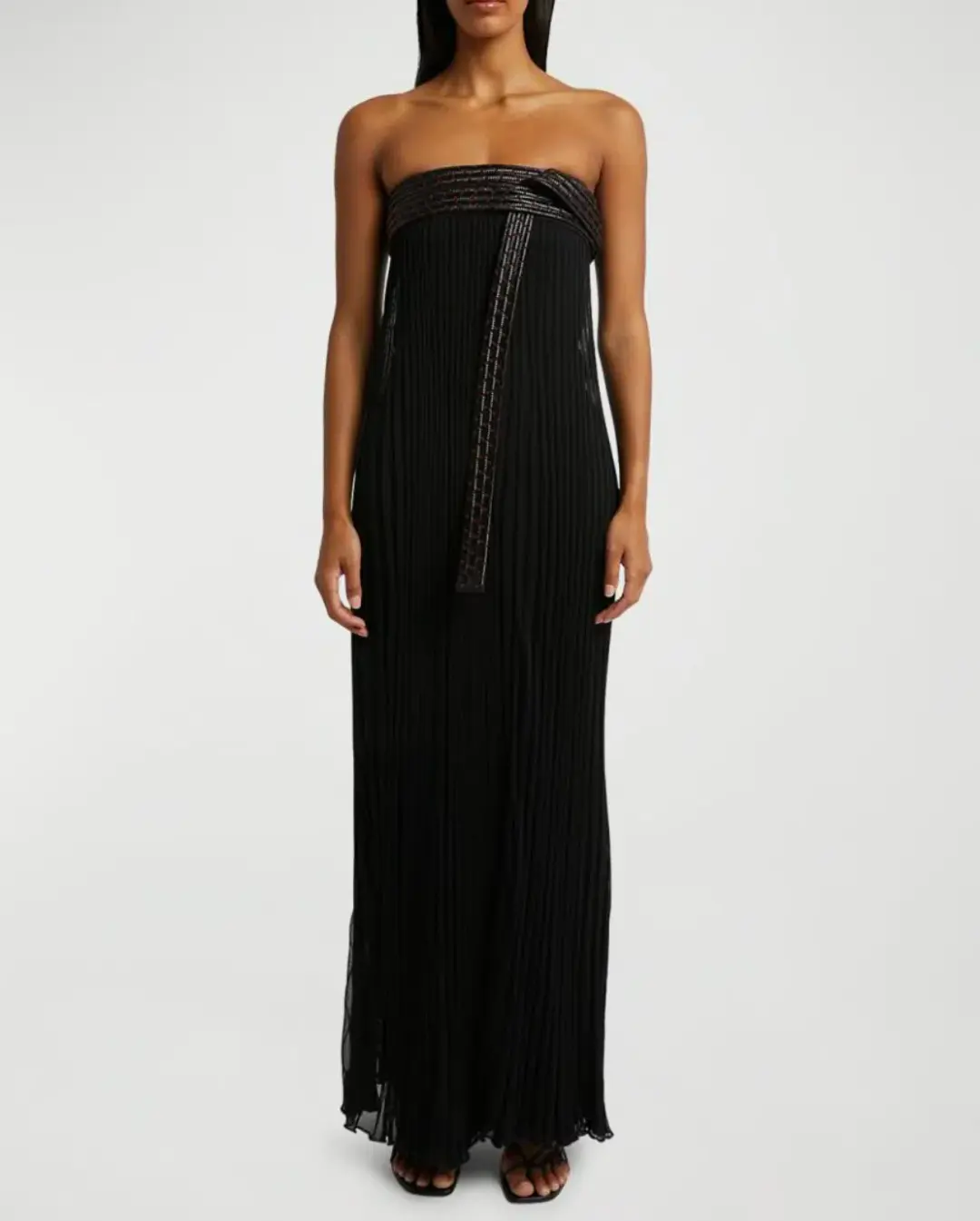 Christopher Esber Shadow Line Knit Maxi Gown Black Size S/Au 8  for rent on The Volte - main image