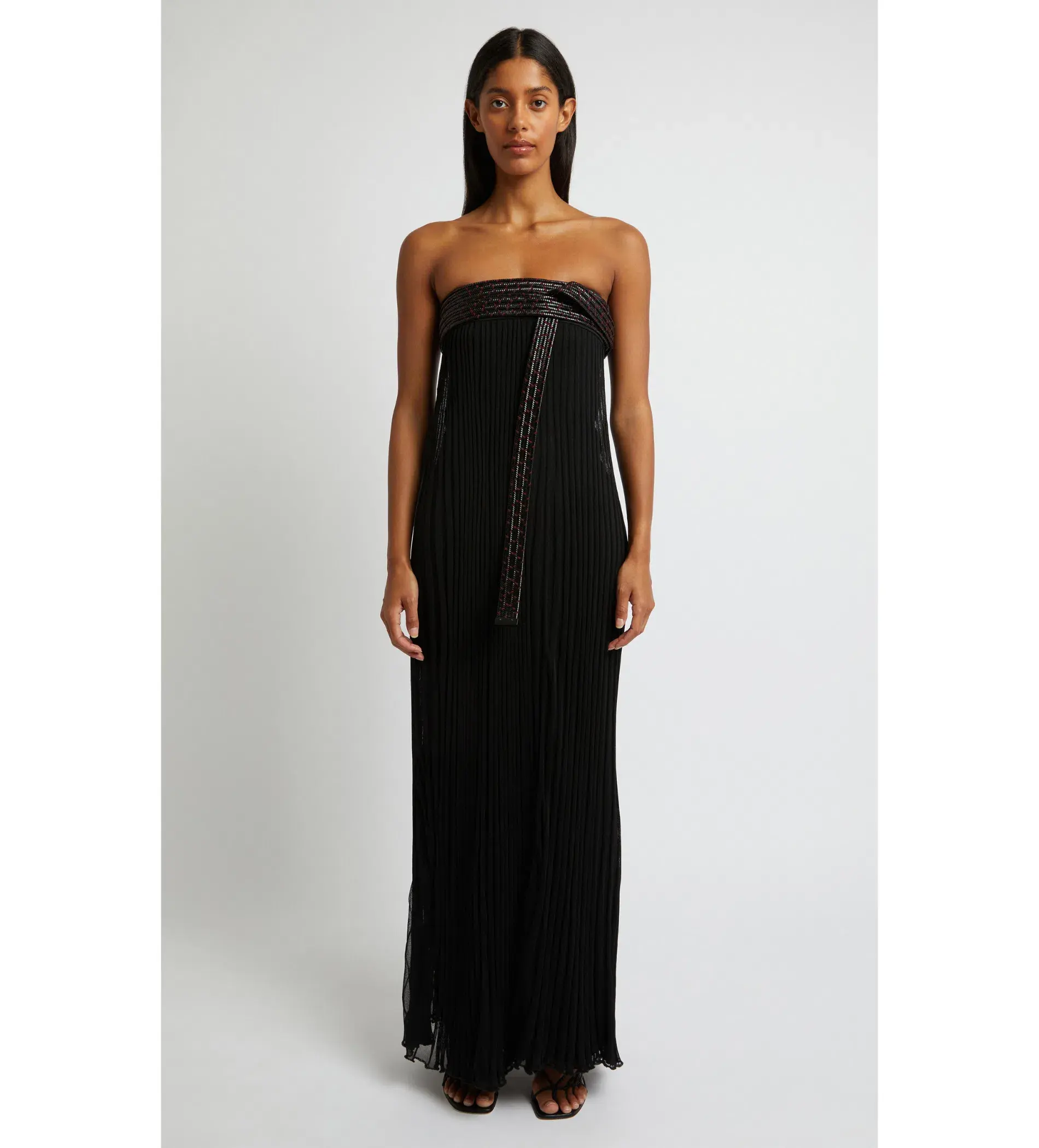 Christopher Esber  Shadow Line Knit Maxi Gown Black Size XL/Au 14 - Image 1