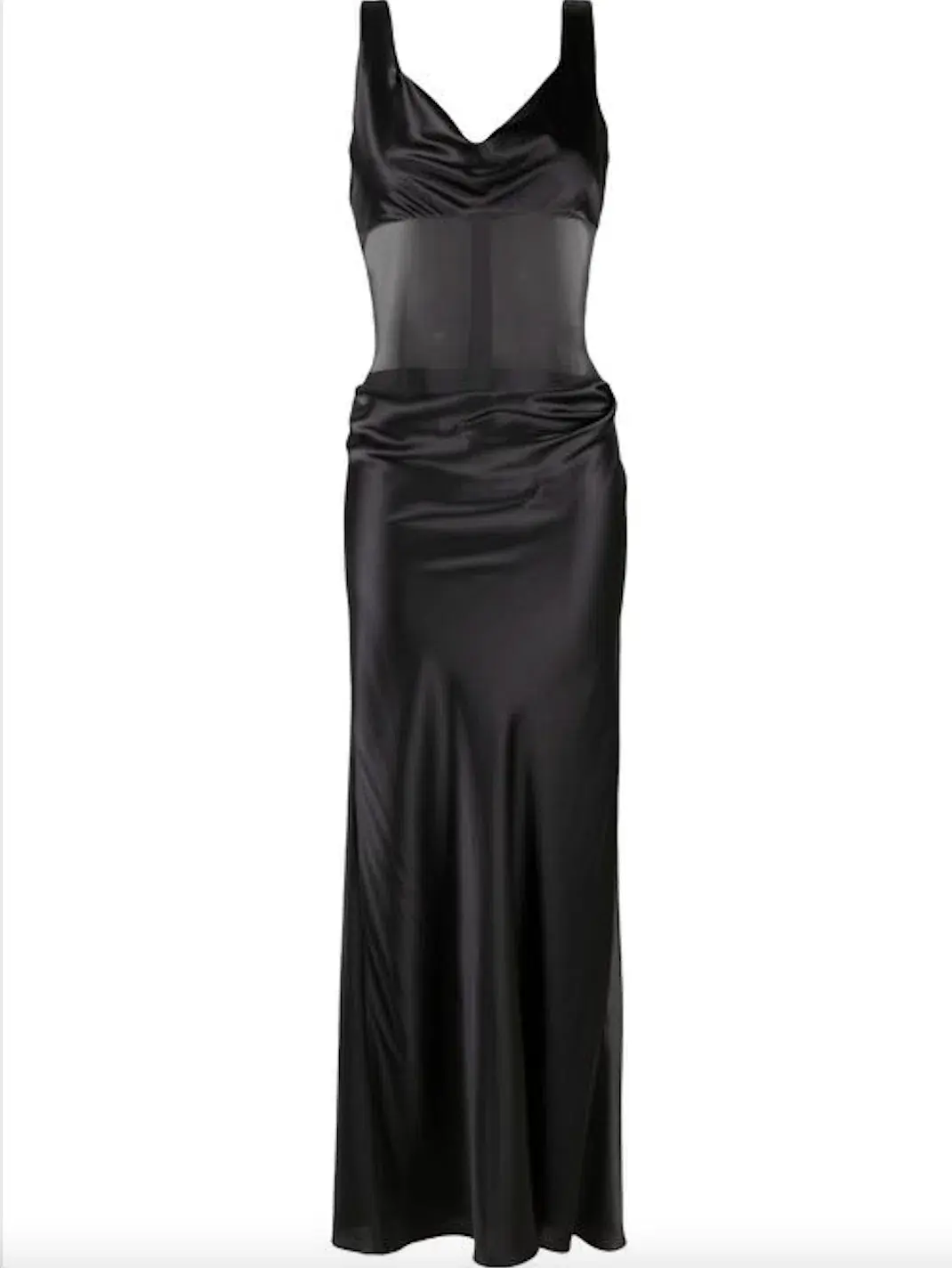 Christopher Esber Sheer Torso Cowl Tank Dress Charcoal  Size 14 AU - Image 4