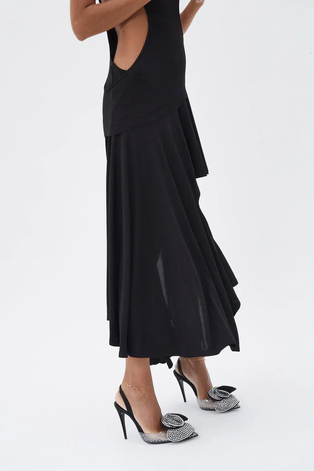Christopher Esber  Asymmetric Hem Dress Black Size 14 AU - Image 3