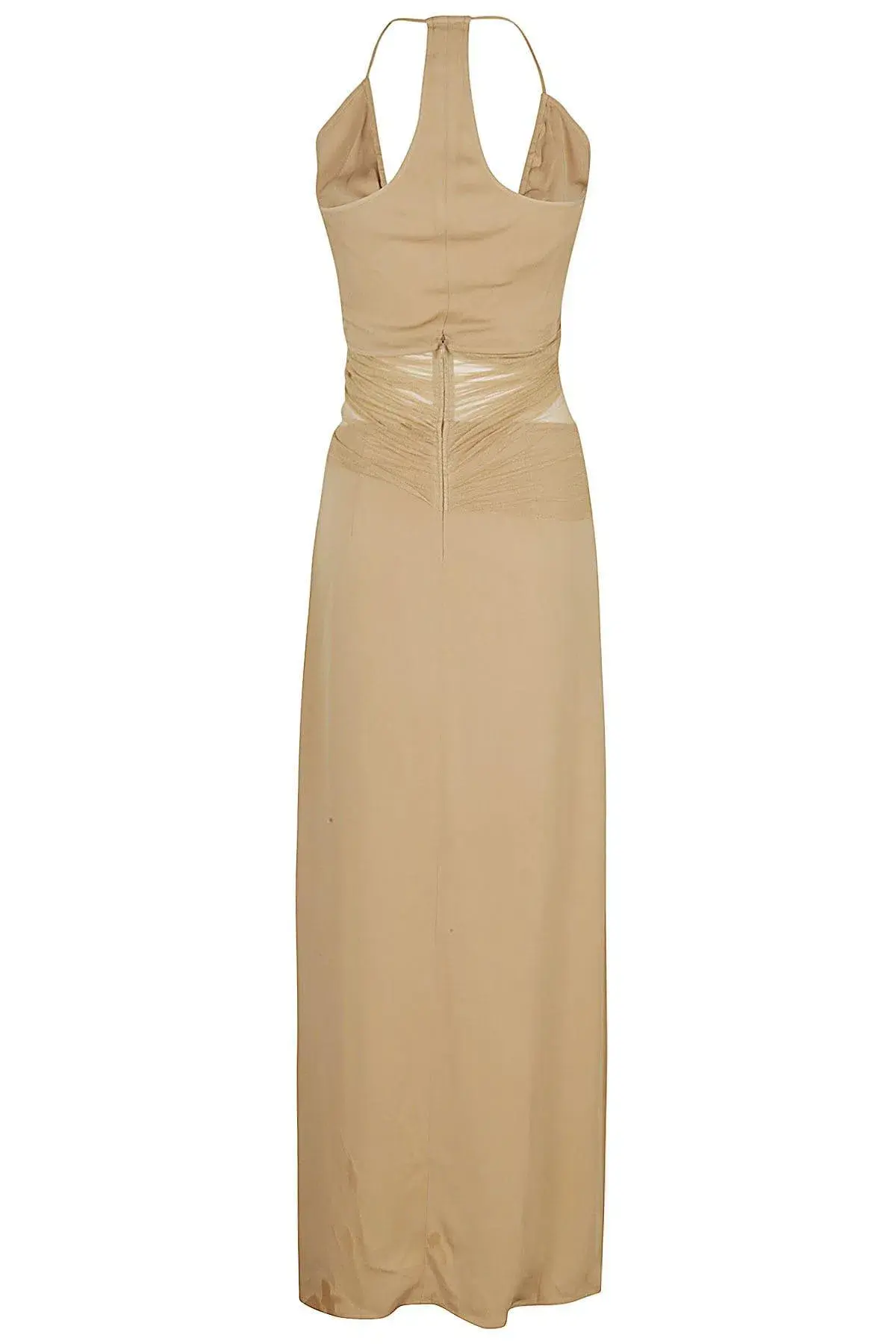 Christopher Esber Tulle Panel Back Halter Dress Tannin  Size 12 AU - Image 2