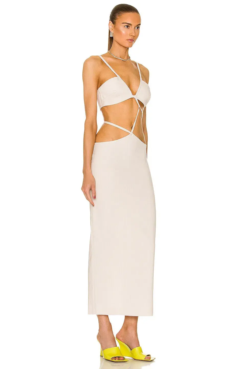 Christopher Esber Cross Bandeau Tie Dress  Bone Size 10 AU for rent on The Volte - main image