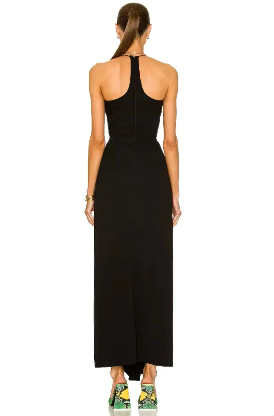 Christopher Esber Black Multi Panel Disconnect Ruched Halter Dress - Size 10 AU - Image 3