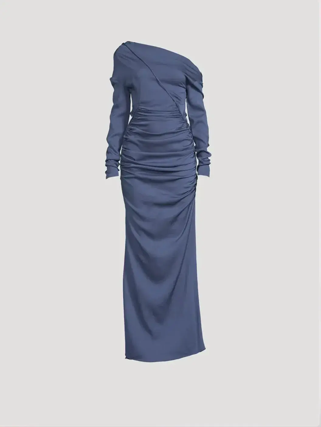 Christopher Esber Multi Gather Column Dress Denim Size 4 AU - Image 3