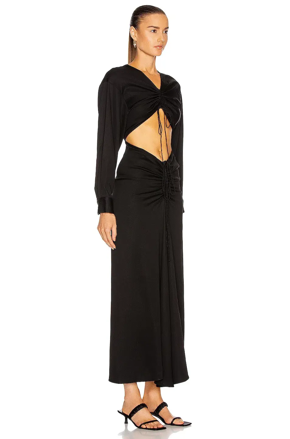 Christopher Esber Ruched Disconnect Shirt Dress  Black Size 14 AU for rent on The Volte - main image