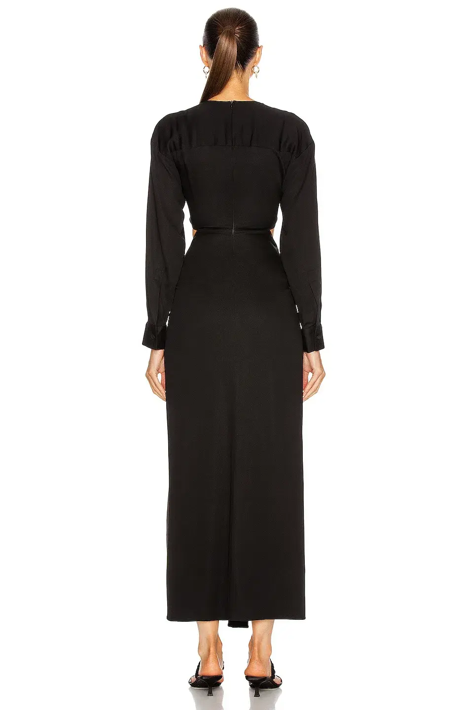 Christopher Esber Ruched Disconnect Shirt Dress  Black Size 14 AU for rent on The Volte - main image