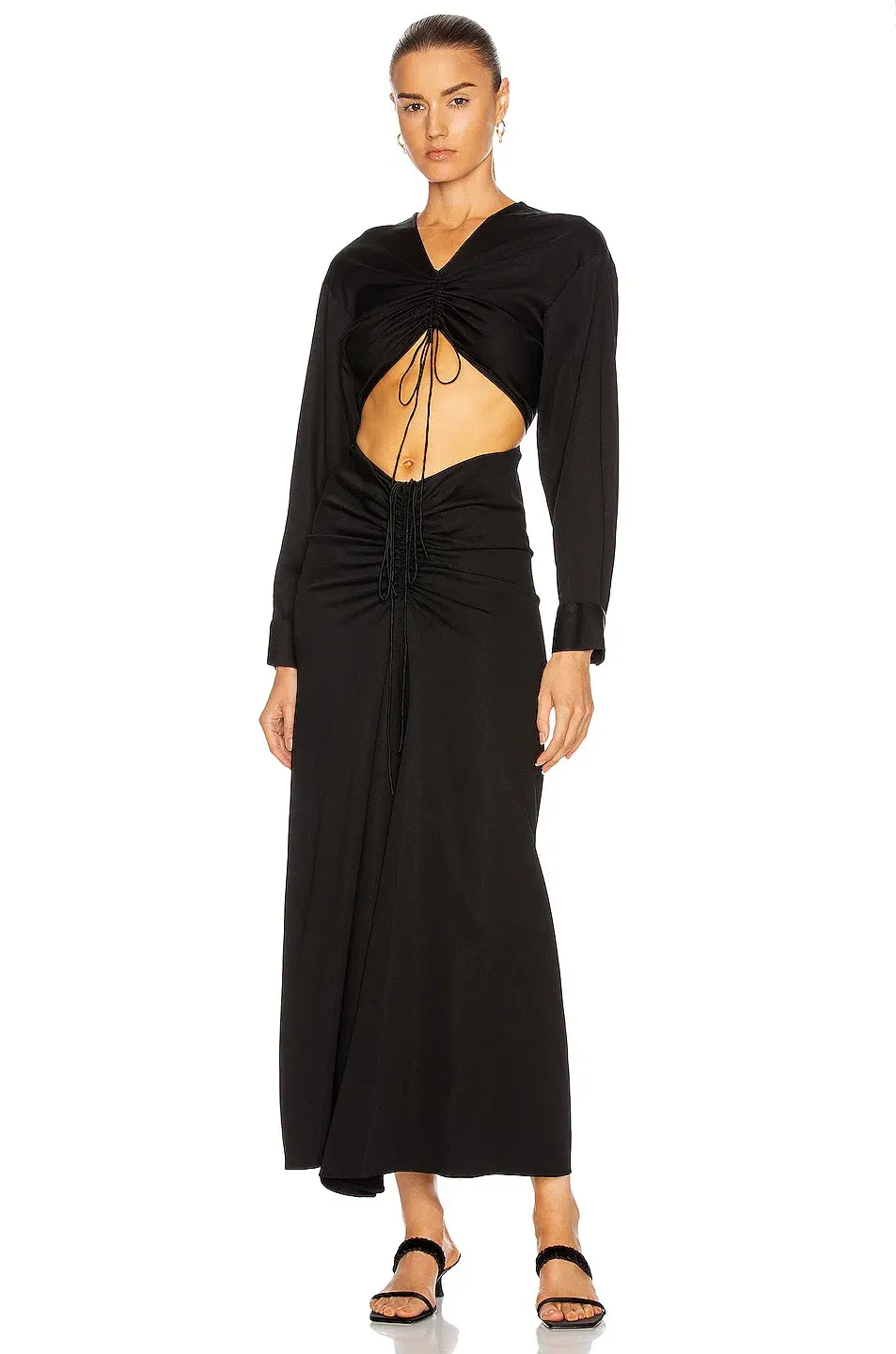 Christopher Esber  Ruched Disconnect Shirt Dress Black Size 12 AU - Image 2