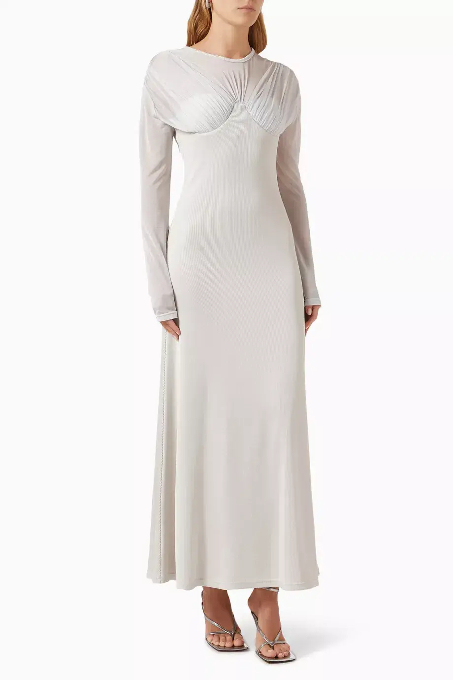 Christopher Esber  Encase Sheer Underwire Dress Silver Size 10 AU for rent on The Volte - main image