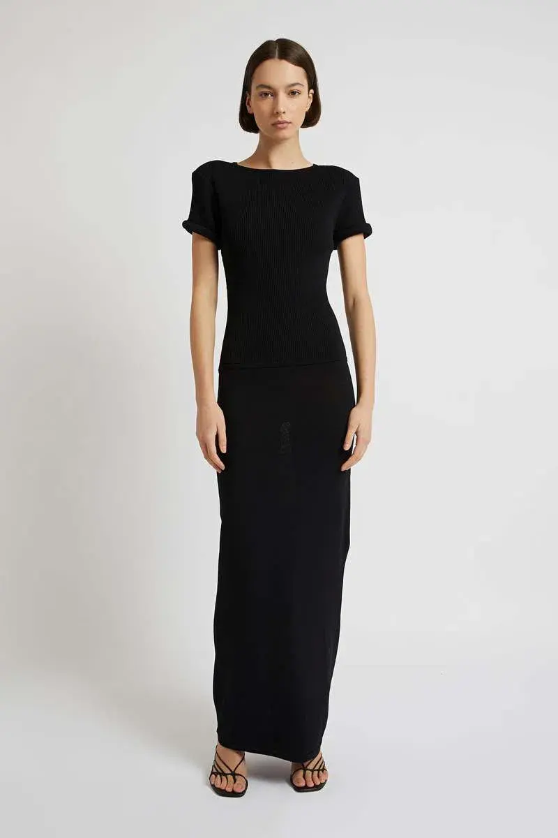 Christopher Esber Slashed Tie Tee Dress  Black Size L/Au 12 for rent on The Volte - main image