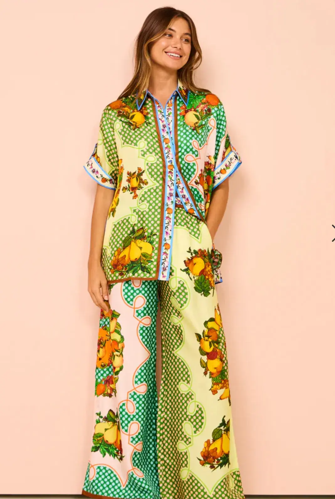 Alemais  Lemonis Silk Shirt and Pants Set Multi Size 12  - Image 5