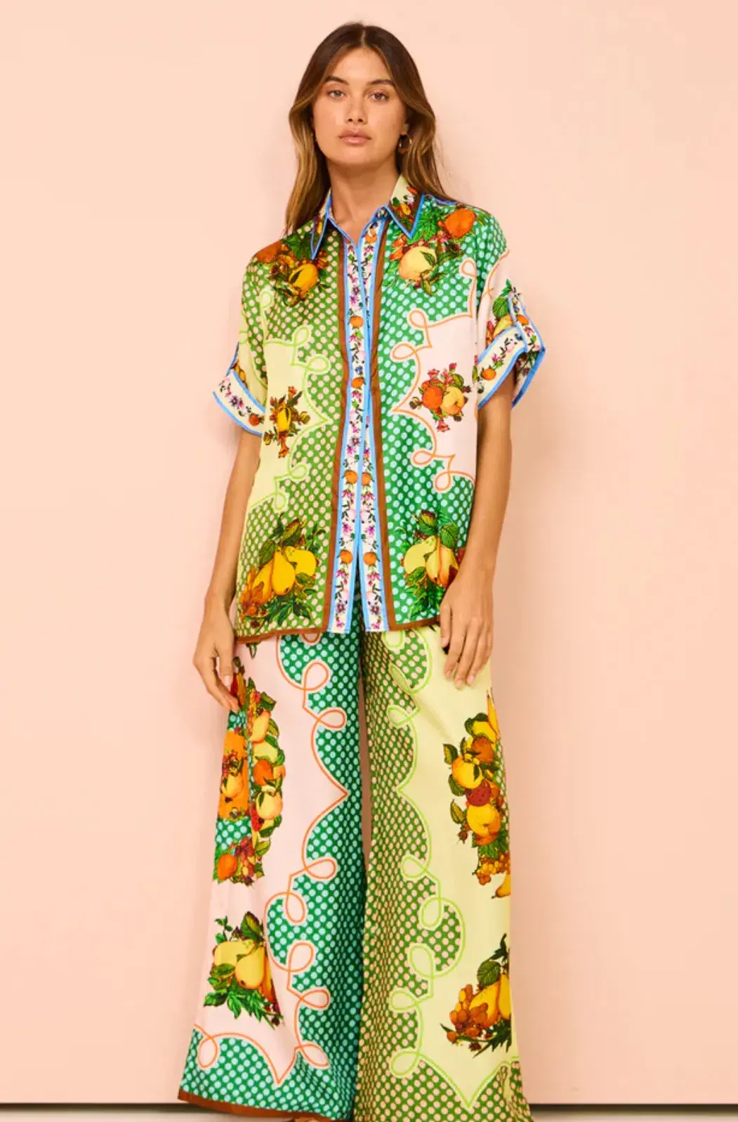 Alemais  Lemonis Silk Shirt and Pants Set Multi Size 12  - Image 2