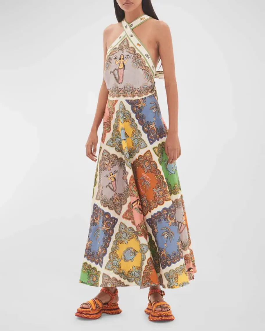 Alemais Trippy Troppo Halter Dress Multi Size 8 - Image 3