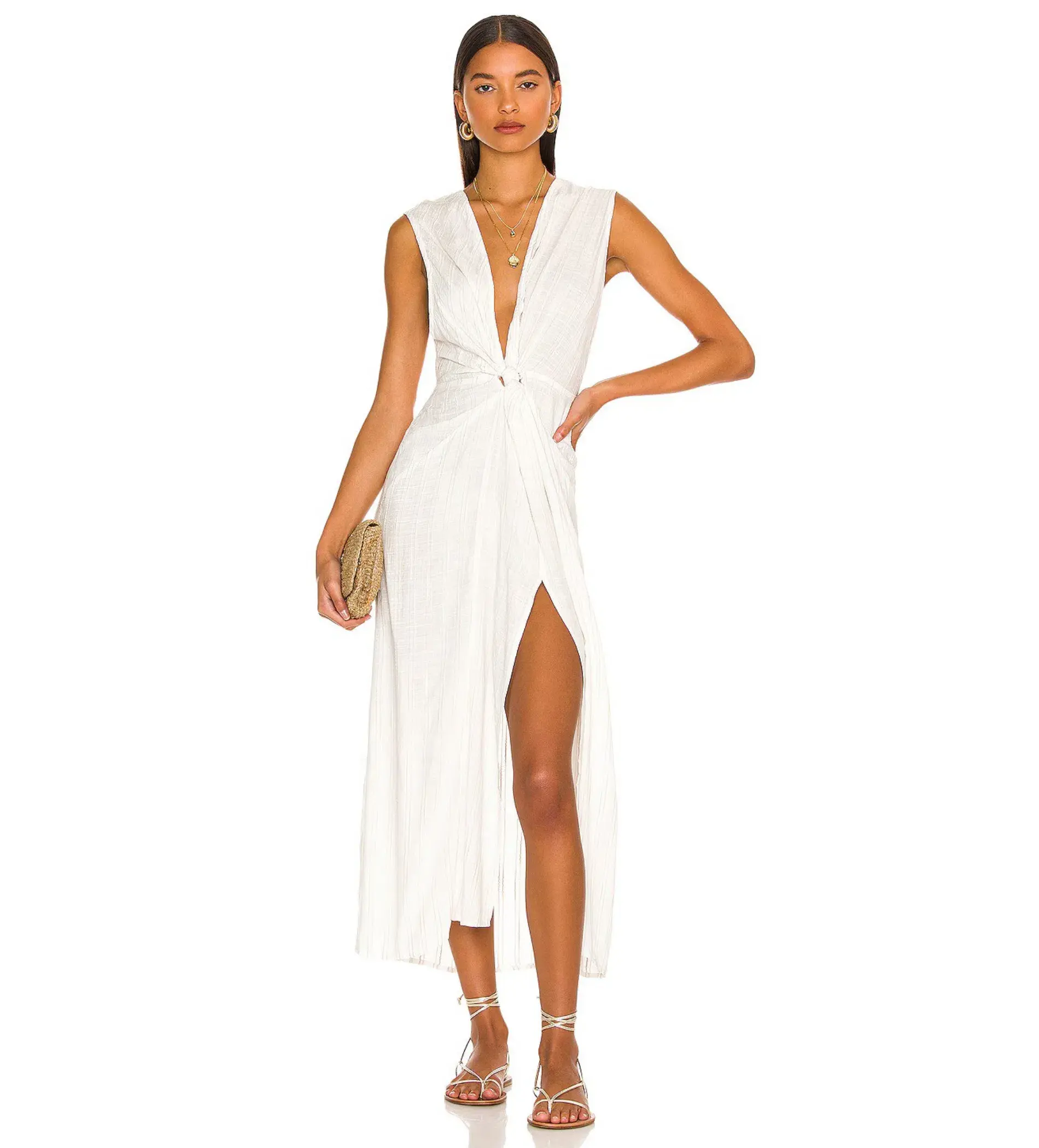 L SPACE Down The Line Cover Up Cream Size 8  - Image 1