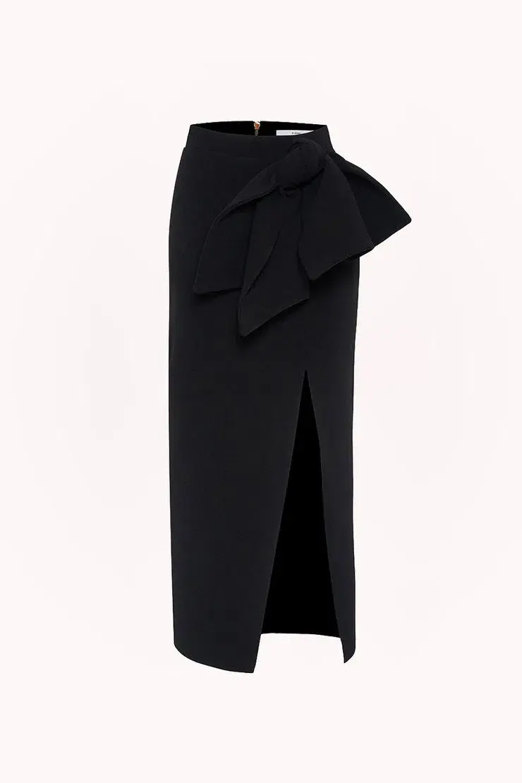 By Johnny Betina Bow Split Skirt Black Size 8  - Image 4
