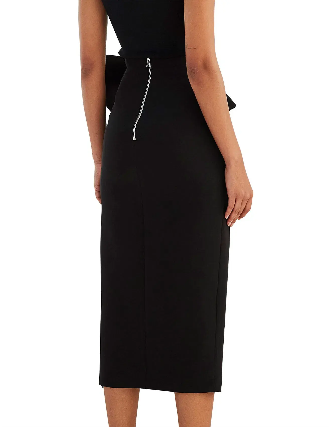 By Johnny Betina Bow Split Skirt Black Size 8  - Image 3