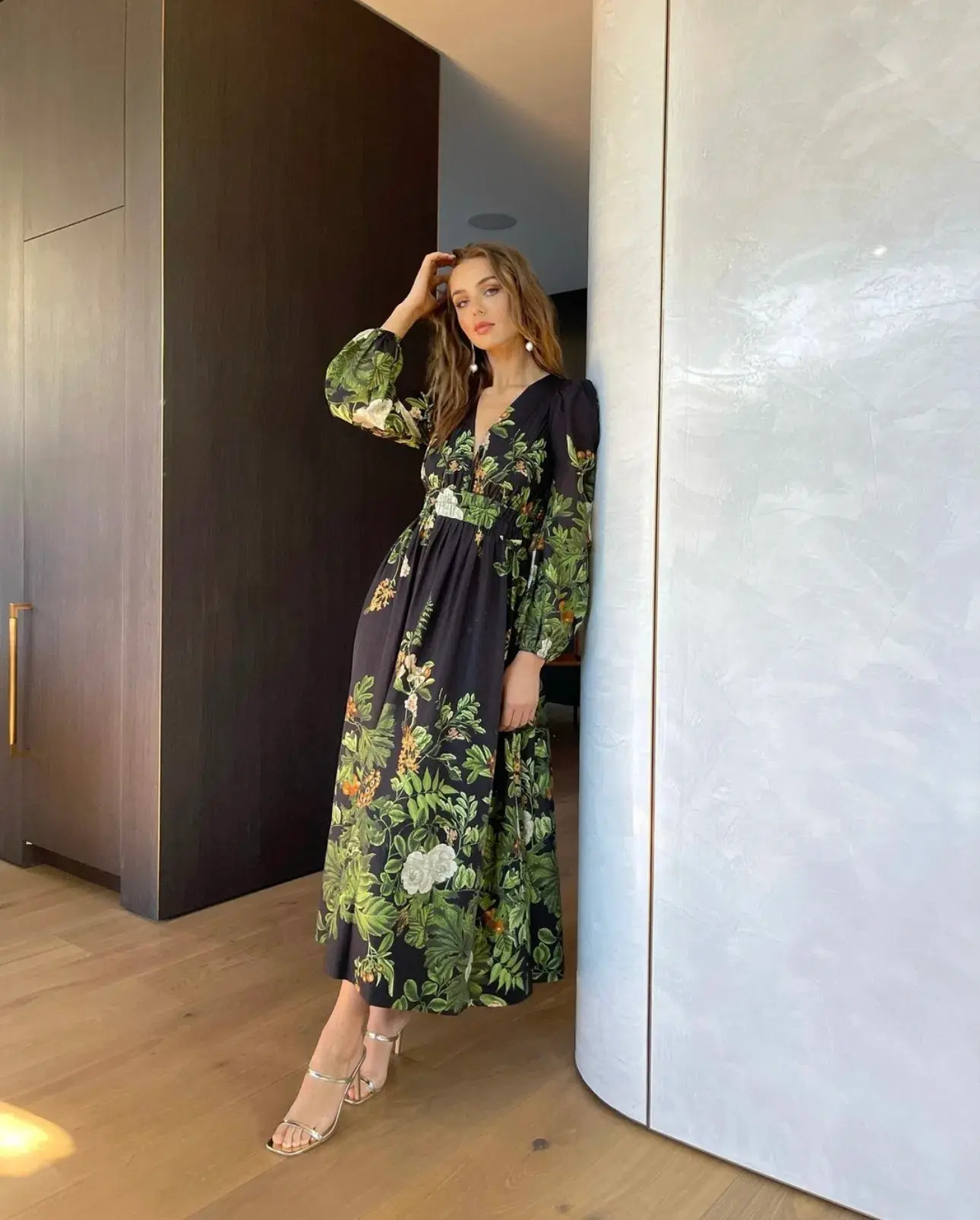 Sheike Garden of Eden Maxi Black Floral Size 16 - Image 1