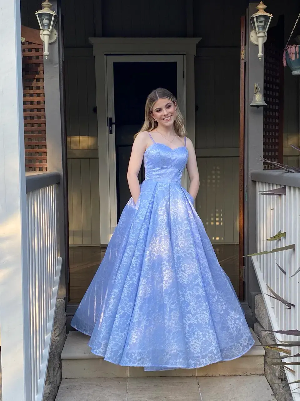Sherri Hill Lilac Dress Floral Size 6 - Image 1