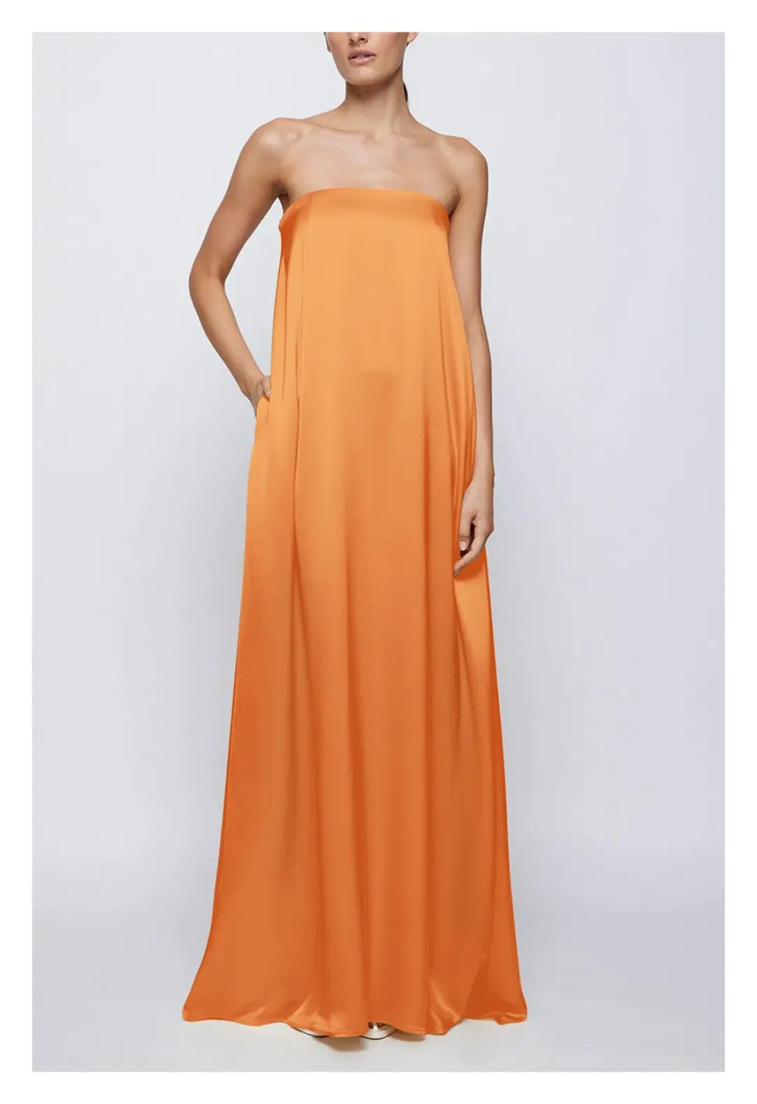 ANNA QUAN Delfina Maxi Dress Kumquat Orange 8 for rent on The Volte - main image