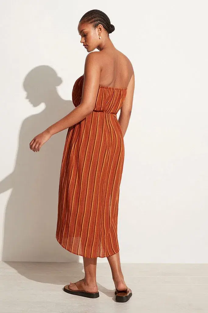 Faithfull The Brand Luannah Midi Dress Aria Stripe Size 8 - Image 3