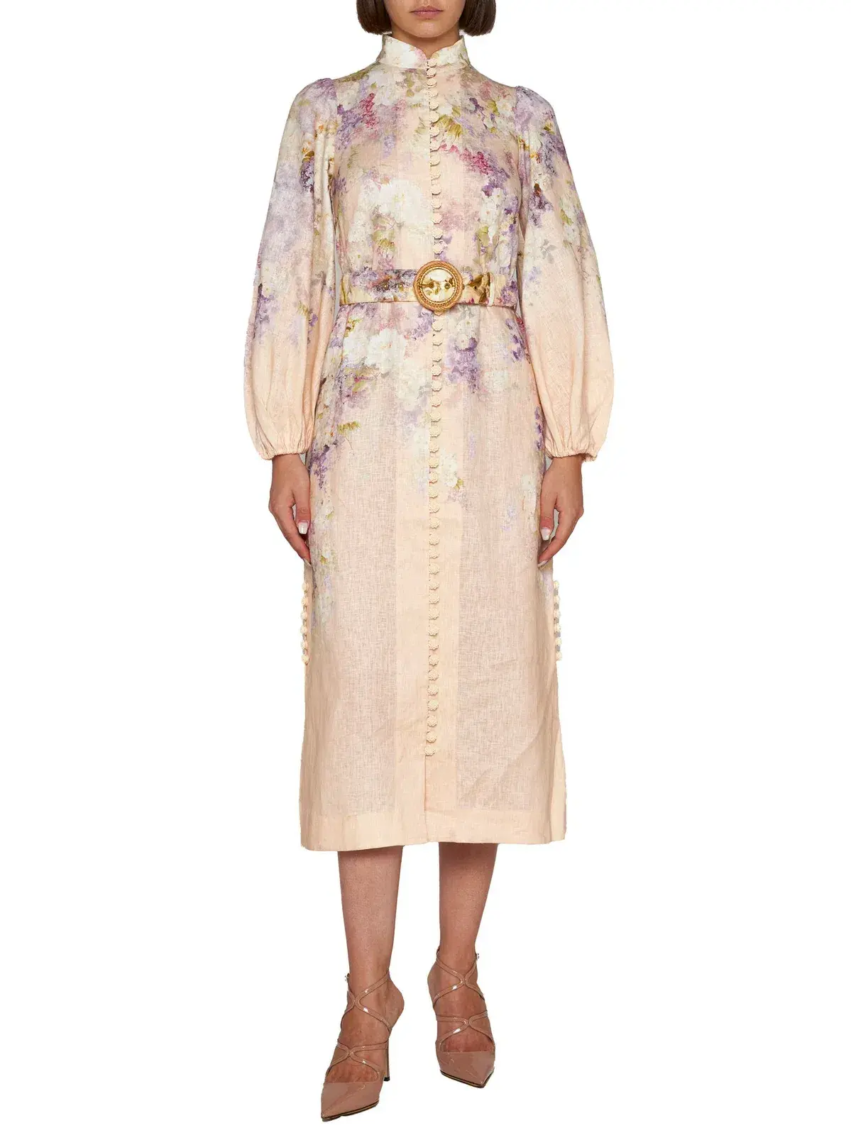 Zimmermann Lyrical Buttoned Midi Dress in Dreamy Floral Size 1/ AU 10 - Image 1