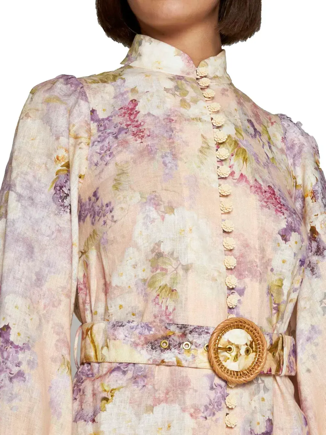 Zimmermann Lyrical Buttoned Midi Dress in Dreamy Floral Size 1/ AU 10 for rent on The Volte - main image