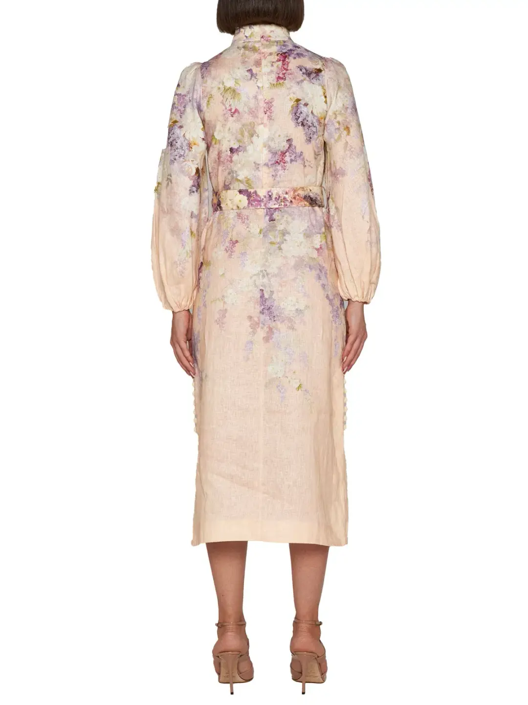 Zimmermann Lyrical Buttoned Midi Dress in Dreamy Floral Size 1/ AU 10 for rent on The Volte - main image