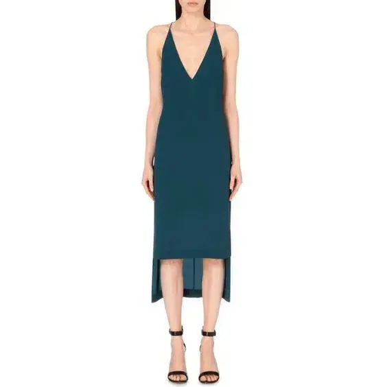 Dion Lee Fine Line Cami Slip Dress in Emerald Size 6 for rent on The Volte - main image