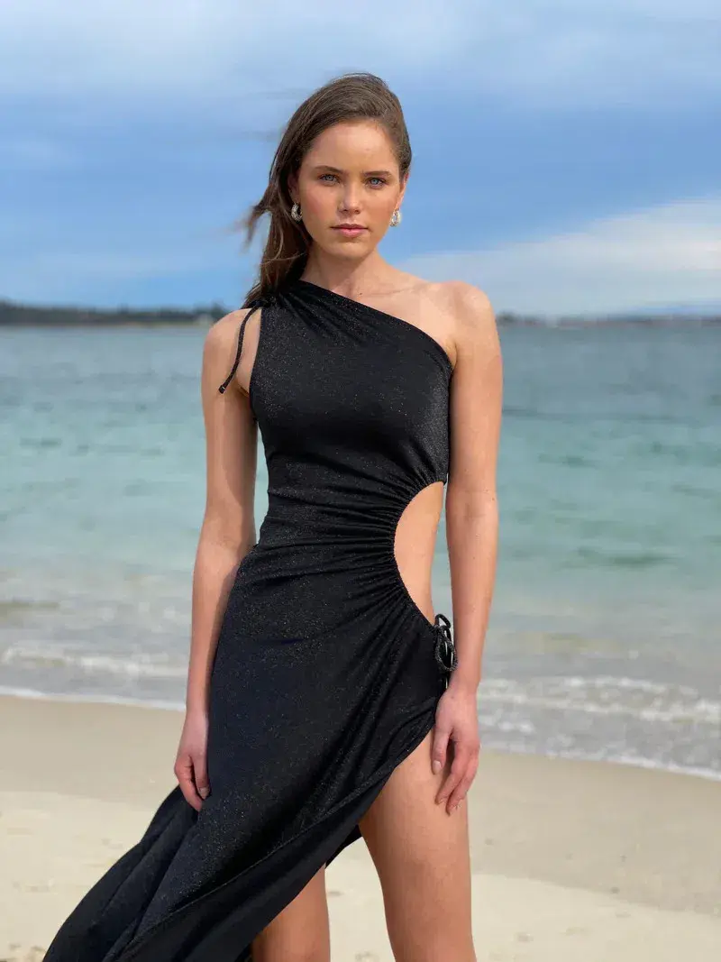 Sonya Moda Nour Shimmer Dress Black Size 8 - Image 2