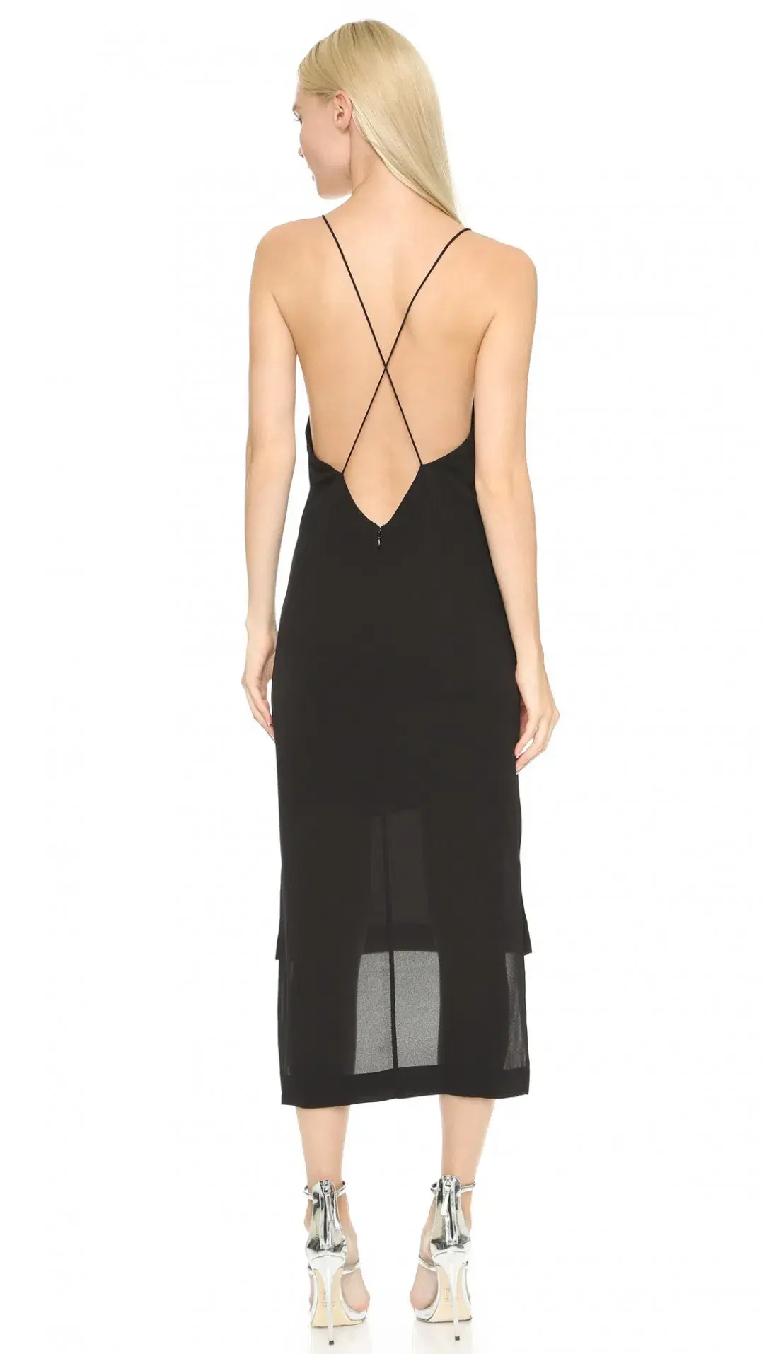 Dion Lee Fine Line Cami Slip Dress Black Size 10  - Image 3
