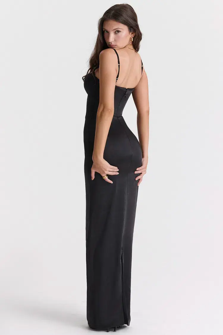 House of CB Stefania Corset Maxi Dress Black Size XS / AU 6 - Image 3
