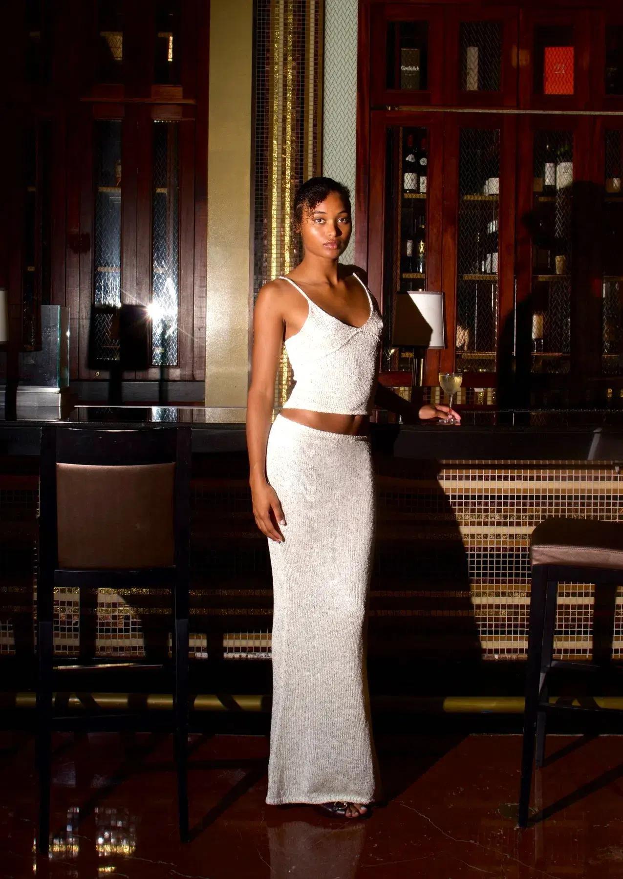 Asta Resort Carolina Camisole and Skirt Set in Ivory Sequin Size S / AU 8 - Image 1