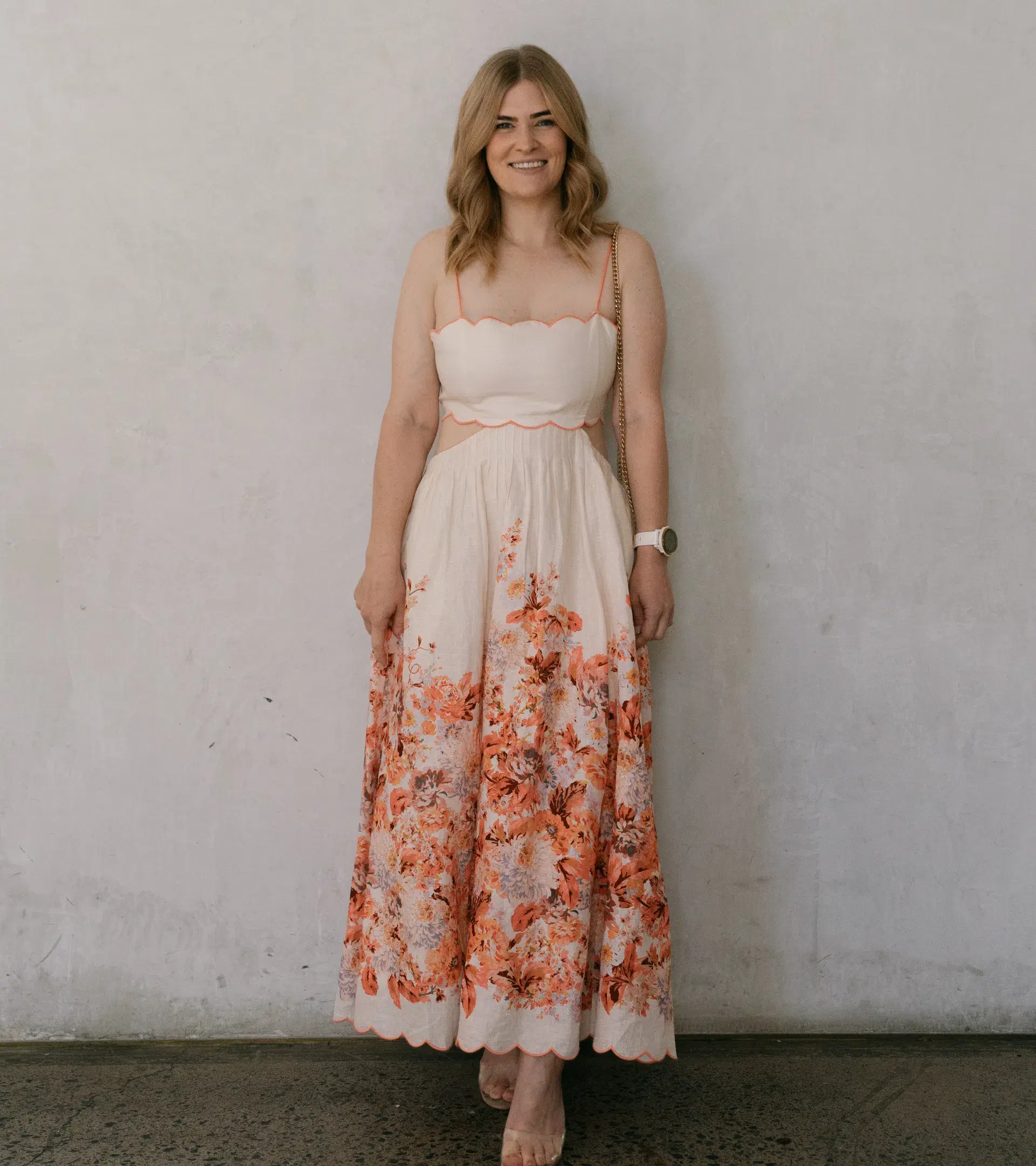 Zimmermann Devi Scallop Midi Dress in Cream Floral Size 3 / AU 10-12 - Image 8