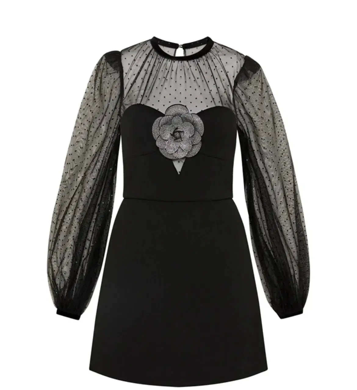Rebecca Vallance Yvonne Flower Dress Black Size 10 - Image 4