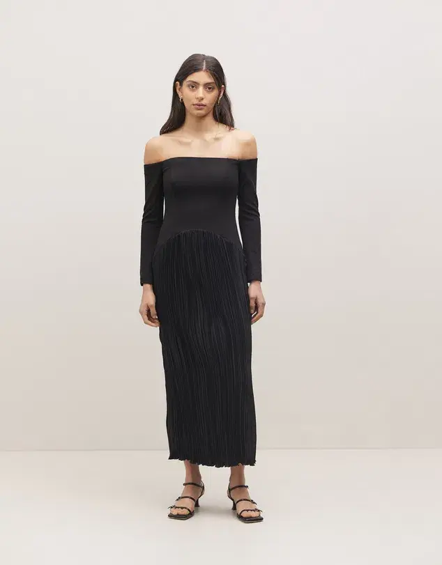 Minima Esenciales Serena Drop Waist Dress Black Size 12 - Image 1