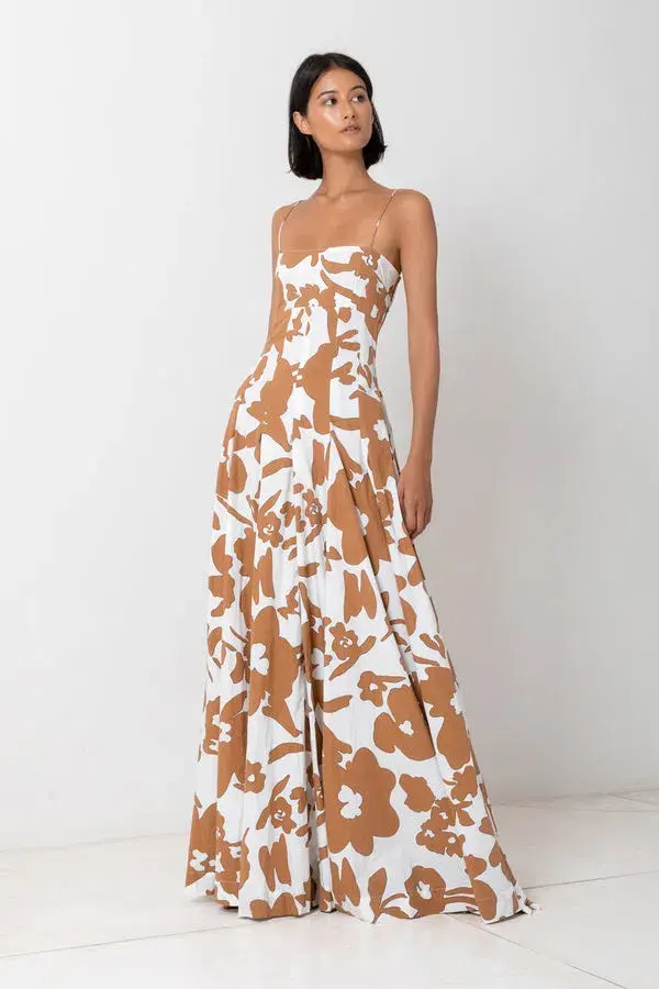 S/W/F Bandeau Spaghetti Maxi Dress Dusty Dahlia Size S/ AU 8 - Image 1