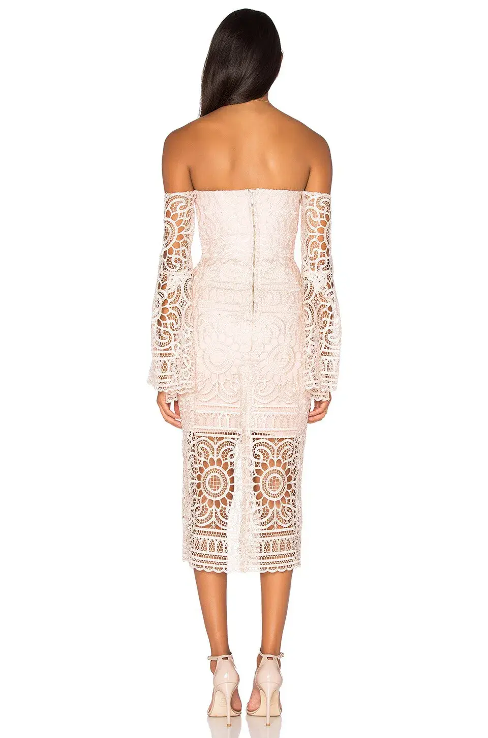 Nicholas Geo Floral Lace Eva Dress Blush Size 6 - Image 3