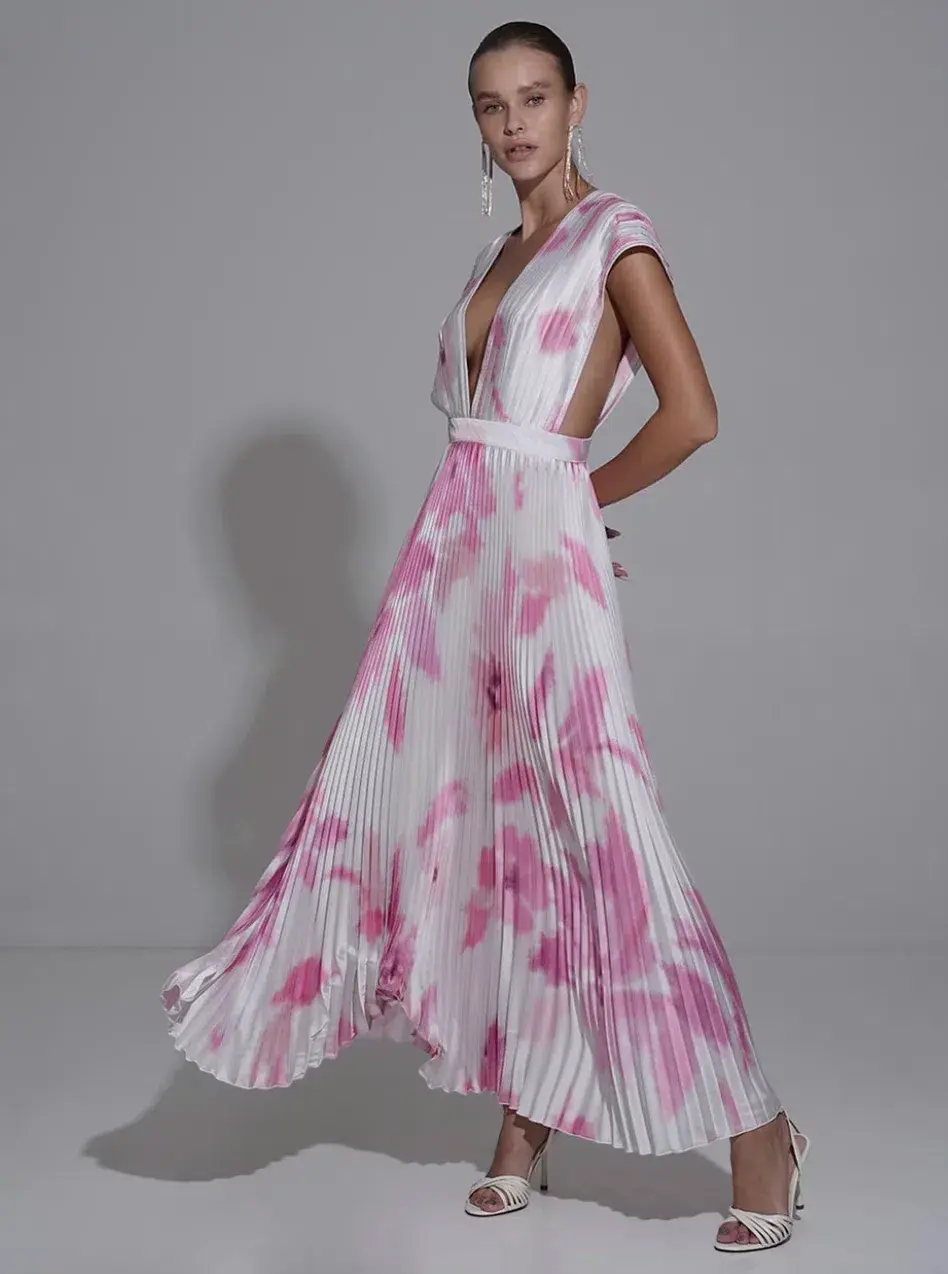 L'Idee Gala Gown Jardin Print Size 10 - Image 2