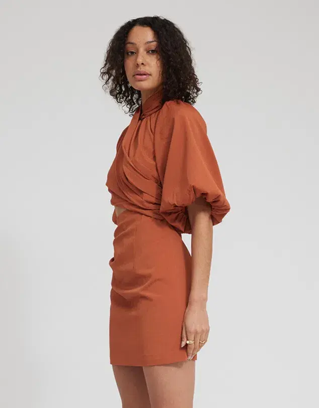 Tojha Celia Mini Dress Sienna Size AU 8 - Image 4