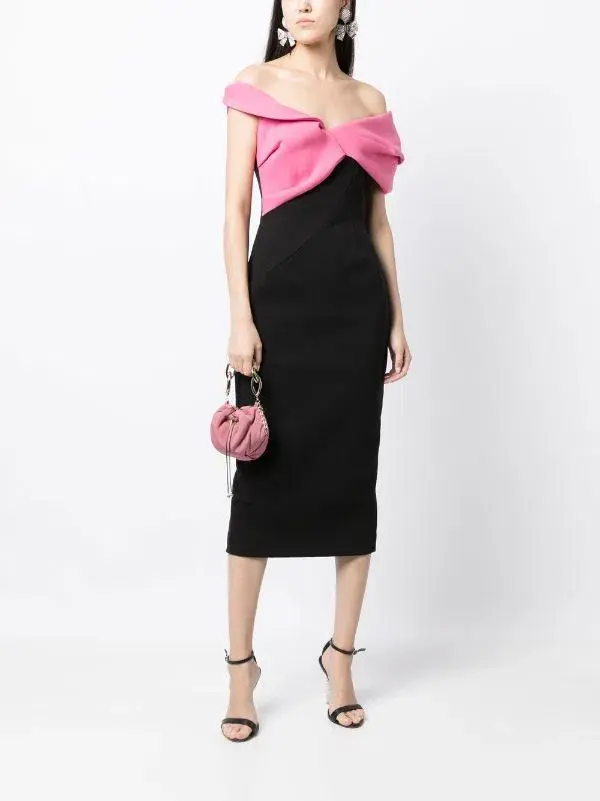 Rachel Gilbert Matteo Sleeveless Dress Pink/Black Size 0 / AU 6 for rent on The Volte - main image