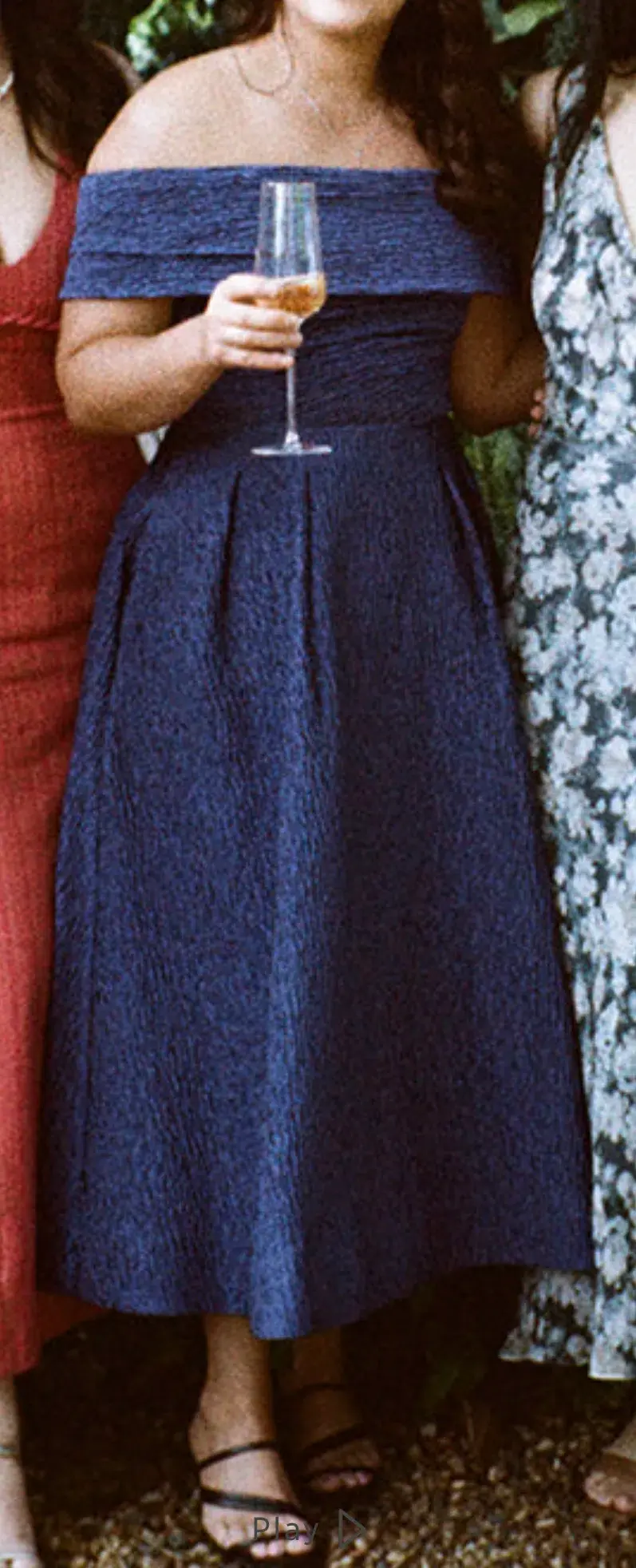 Rebecca Vallance Helene Off Shoulder Midi Dress Blue Size 12 - Image 5
