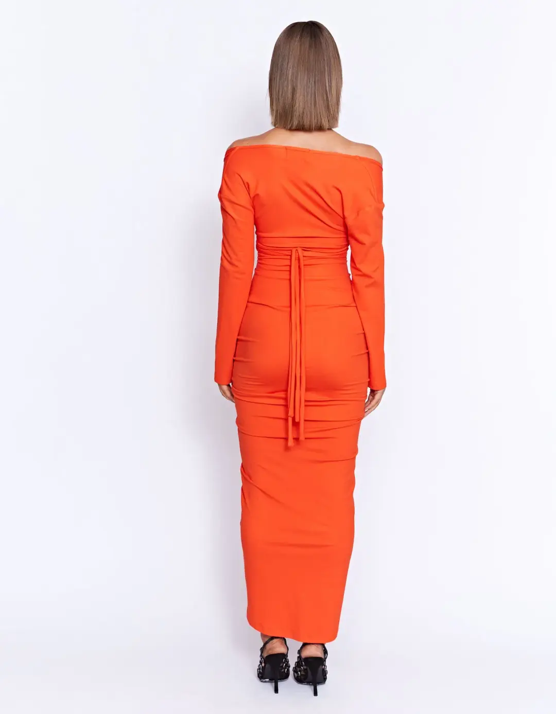 Pfeiffer Fontaine Midi Dress Crimson Orange Size M / AU 10 for rent on The Volte - main image