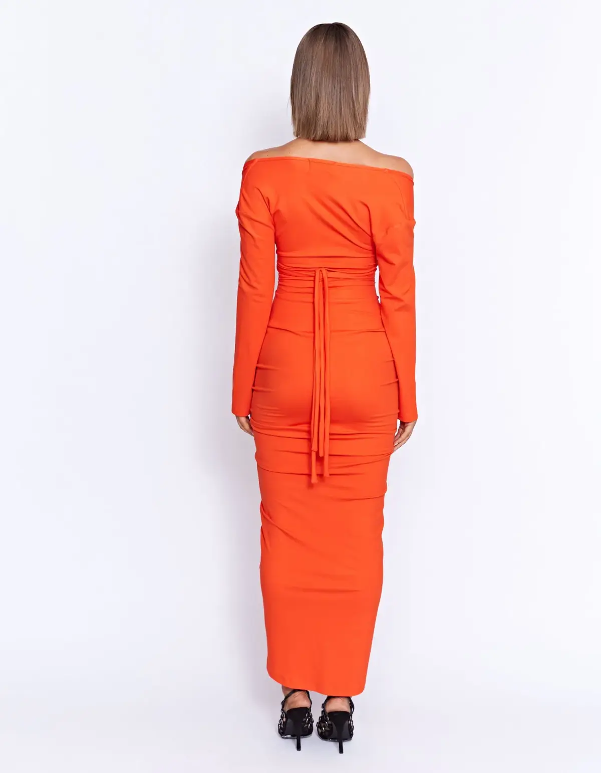 Pfeiffer Fontaine Midi Dress Crimson Orange Size M / AU 10 - Image 7